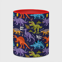 Кружка 3D Мультяшные динозавры, цвет: 3D-белый + красный — фото 2