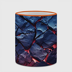 Кружка 3D Большие камни с разломами, цвет: 3D-оранжевый кант — фото 2