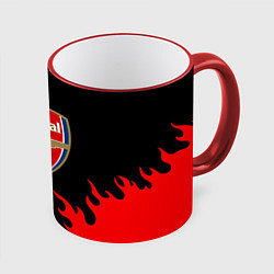 Кружка 3D Arsenal fc flame, цвет: 3D-красный кант