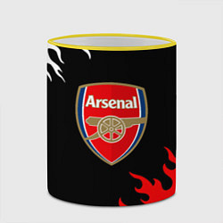 Кружка 3D Arsenal fc flame, цвет: 3D-желтый кант — фото 2