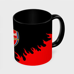 Кружка 3D Arsenal fc flame, цвет: 3D-белый + черный