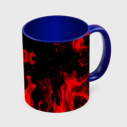 Кружка 3D AC DC огненный стиль, цвет: 3D-белый + синий