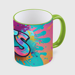 Кружка 3D BTS new, цвет: 3D-светло-зеленый кант