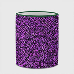 Кружка 3D Чёрные и фиолетовые мазки, цвет: 3D-зеленый кант — фото 2