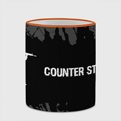 Кружка 3D Counter Strike glitch на темном фоне по-горизонтал, цвет: 3D-оранжевый кант — фото 2