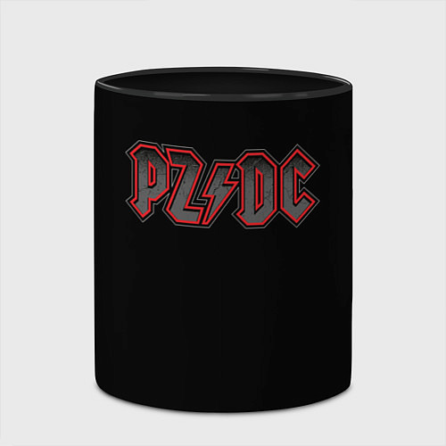Кружка цветная PZDC - ACDC / 3D-Белый + черный – фото 2