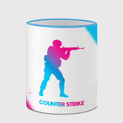 Кружка 3D Counter Strike neon gradient style, цвет: 3D-небесно-голубой кант — фото 2