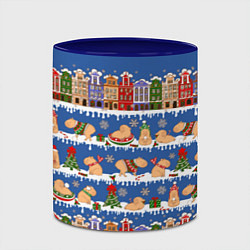 Кружка 3D Капибара зимой, цвет: 3D-белый + синий — фото 2