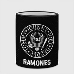 Кружка 3D Ramones glitch на темном фоне, цвет: 3D-черный кант — фото 2