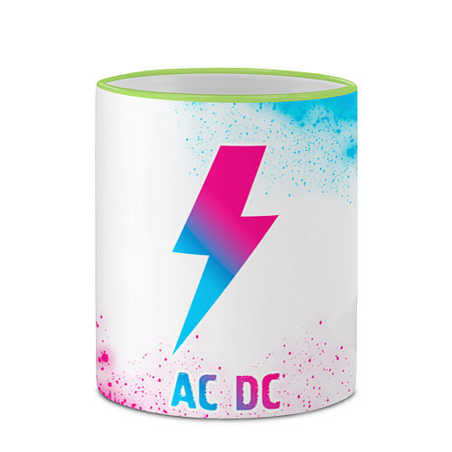 Кружка цветная AC DC neon gradient style / 3D-Светло-зеленый кант – фото 2