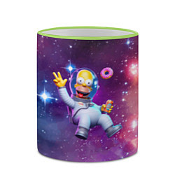 Кружка 3D Homer Simpson in space - ai art, цвет: 3D-светло-зеленый кант — фото 2