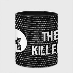 Кружка 3D The Killers glitch на темном фоне по-горизонтали, цвет: 3D-белый + черный — фото 2