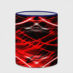 Кружка 3D Красный лазер линии, цвет: 3D-синий кант — фото 2
