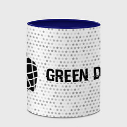 Кружка 3D Green Day glitch на светлом фоне по-горизонтали, цвет: 3D-белый + синий — фото 2