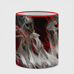 Кружка 3D Дым и красные узоры, цвет: 3D-красный кант — фото 2