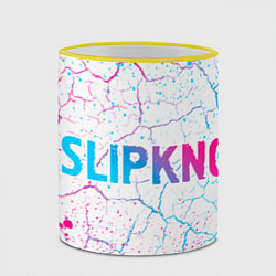 Кружка 3D Slipknot neon gradient style по-горизонтали, цвет: 3D-желтый кант — фото 2