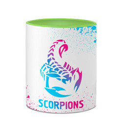 Кружка 3D Scorpions neon gradient style, цвет: 3D-белый + светло-зеленый — фото 2