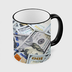 Кружка 3D Сто зеленых, цвет: 3D-черный кант