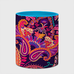 Кружка 3D Индийские этнические узоры, цвет: 3D-белый + небесно-голубой — фото 2