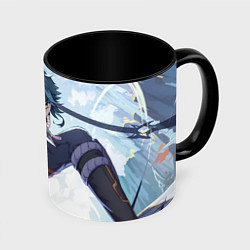 Кружка 3D Genshin Impact Сяо Xiao Mask, цвет: 3D-белый + черный