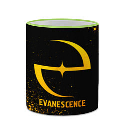 Кружка 3D Evanescence - gold gradient, цвет: 3D-светло-зеленый кант — фото 2