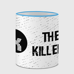 Кружка 3D The Killers glitch на светлом фоне по-горизонтали, цвет: 3D-небесно-голубой кант — фото 2