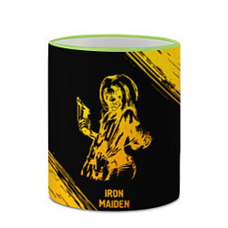 Кружка 3D Iron Maiden - gold gradient, цвет: 3D-светло-зеленый кант — фото 2