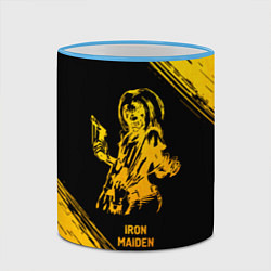 Кружка 3D Iron Maiden - gold gradient, цвет: 3D-небесно-голубой кант — фото 2