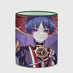 Кружка 3D Genshin Impact Scaramouche, цвет: 3D-зеленый кант — фото 2