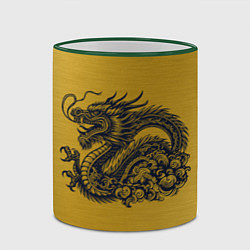 Кружка 3D Дракон на золоте, цвет: 3D-зеленый кант — фото 2