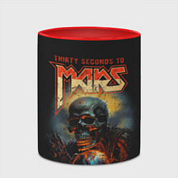 Кружка 3D Thirty seconds to mars skull, цвет: 3D-белый + красный — фото 2