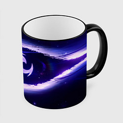 Кружка 3D Genshin Impact Raiden sign, цвет: 3D-черный кант