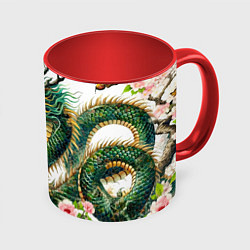 Кружка цветная Японский дракон - ирезуми искусство