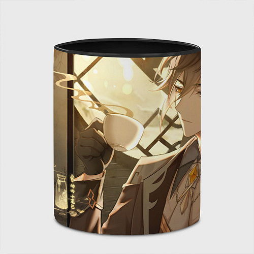 Кружка цветная Genshin Impact Zhongli Чжун Ли / 3D-Белый + черный – фото 2