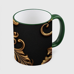 Кружка цветная Золотые абстрактные узоры