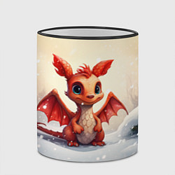 Кружка 3D Новогодний дракон 2024, цвет: 3D-черный кант — фото 2