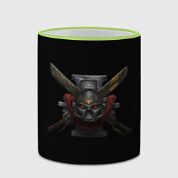 Кружка 3D Вархаммер - шлем астартес, цвет: 3D-светло-зеленый кант — фото 2