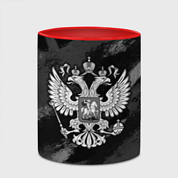 Кружка 3D Россия - монохромные брызги, цвет: 3D-белый + красный — фото 2
