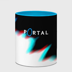 Кружка 3D Portal game blink color, цвет: 3D-белый + небесно-голубой — фото 2