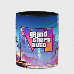 Кружка 3D GTA 6 неоновый город, цвет: 3D-белый + черный — фото 2