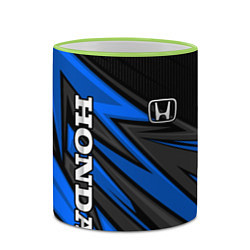 Кружка 3D Honda motors - синяя спортивная абстракция, цвет: 3D-светло-зеленый кант — фото 2