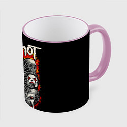 Кружка 3D Slipknot метал-группа, цвет: 3D-розовый кант