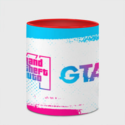 Кружка 3D GTA6 neon gradient style по-горизонтали, цвет: 3D-белый + красный — фото 2