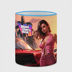 Кружка 3D GTA 6 girl vice city, цвет: 3D-небесно-голубой кант — фото 2