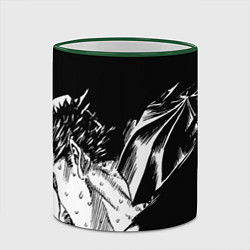 Кружка 3D Берсерк Гатс в чёрных доспехах, цвет: 3D-зеленый кант — фото 2