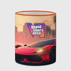 Кружка 3D GTA 6 спортивное авто, цвет: 3D-оранжевый кант — фото 2