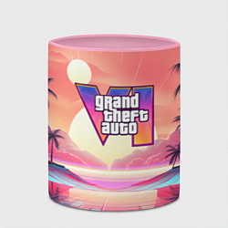 Кружка 3D GTA 6 retro abstract, цвет: 3D-белый + розовый — фото 2