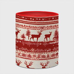 Кружка 3D Красные олени, цвет: 3D-белый + красный — фото 2