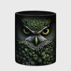 Кружка 3D Зелено черная сова, цвет: 3D-белый + черный — фото 2