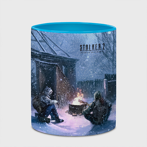 Кружка цветная STALKER 2 новички на кордоне / 3D-Белый + небесно-голубой – фото 2